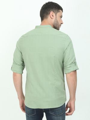 green solid casual shirt - 17545754 - Standard Image - 3