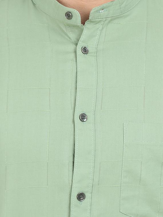 green solid casual shirt - 17545754 - Zoom Image - 5