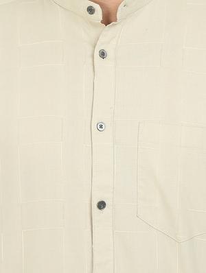 beige solid casual shirt - 17545755 - Standard Image - 5