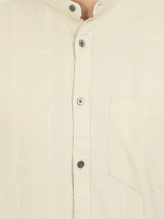 beige solid casual shirt - 17545755 - Zoom Image - 5