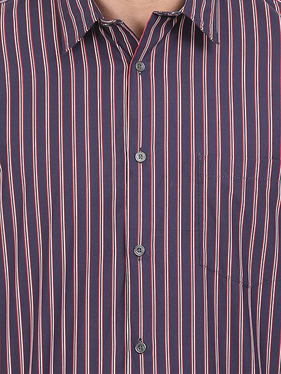 navy blue striped casual shirt - 17545760 - Zoom Image - 5