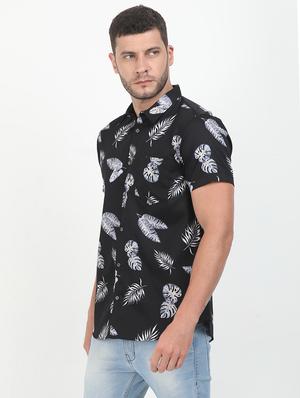 black tropical casual shirt - 17545764 - Standard Image - 2