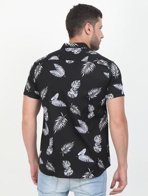 black tropical casual shirt - 17545764 - Standard Image - 3