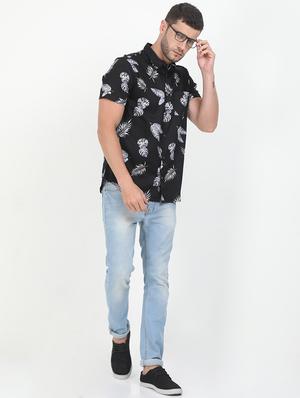 black tropical casual shirt - 17545764 - Standard Image - 4