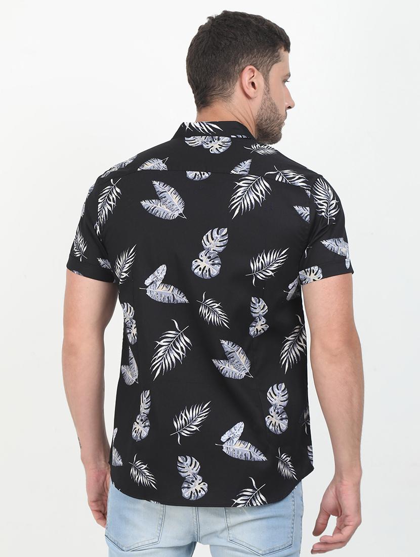black tropical casual shirt - 17545764 - Zoom Image - 3