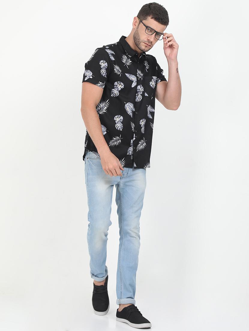 black tropical casual shirt - 17545764 - Zoom Image - 4