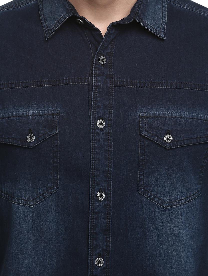 blue denim casual shirt - 17545896 - Zoom Image - 5