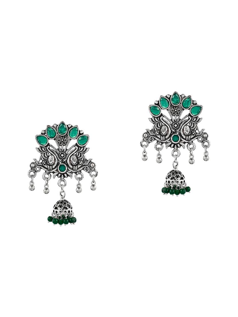 green brass drop earring - 17546053 - Zoom Image - 2