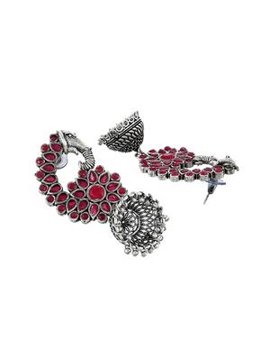 red brass jhumka earring - 17546058 - Standard Image - 3