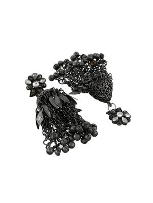 grey brass jhumka earring - 17546132 - Standard Image - 3