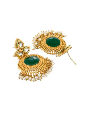 gold brass drop earring - 17546202 - Standard Image - 3