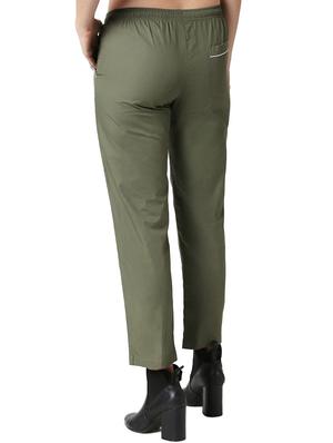 mid rise solid track pants - 17546722 - Standard Image - 3
