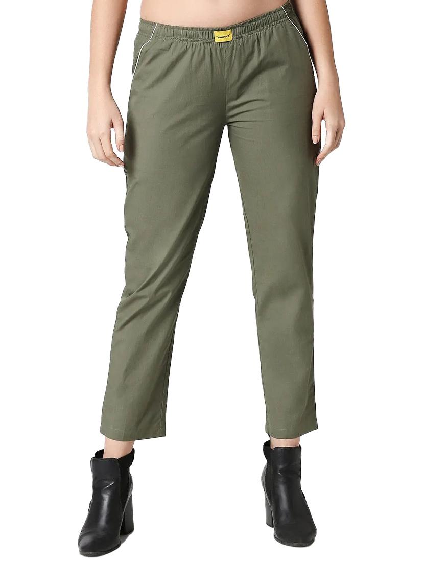 mid rise solid track pants - 17546722 - Zoom Image - 1