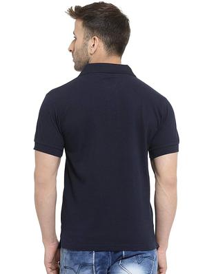navy blue solid polo t-shirt - 17546794 - Standard Image - 3