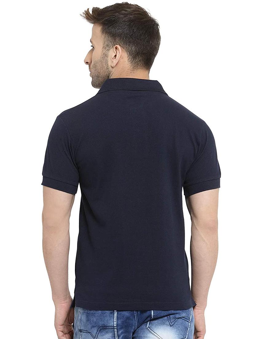 navy blue solid polo t-shirt - 17546794 - Zoom Image - 3