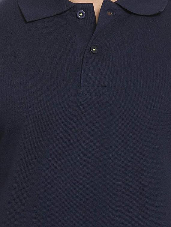 navy blue solid polo t-shirt - 17546794 - Zoom Image - 5