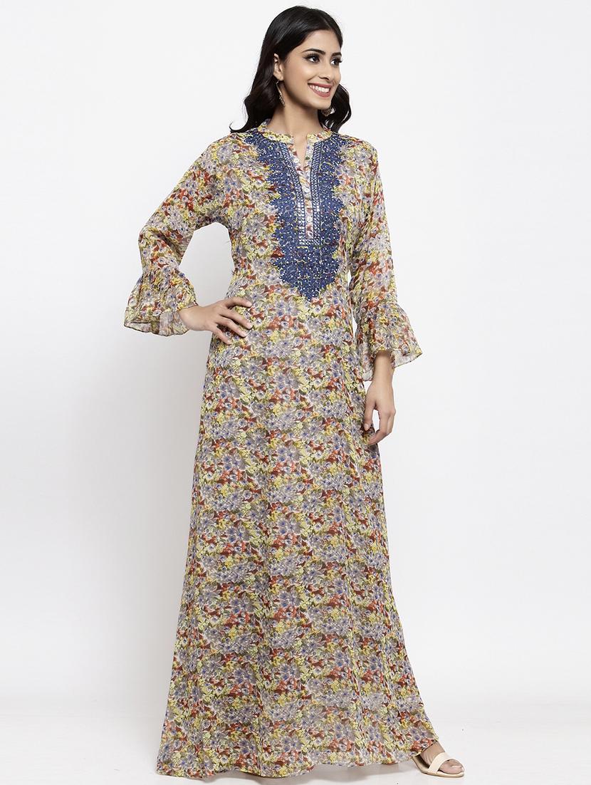 floral a-line ethnic dress - 17546810 - Zoom Image - 1