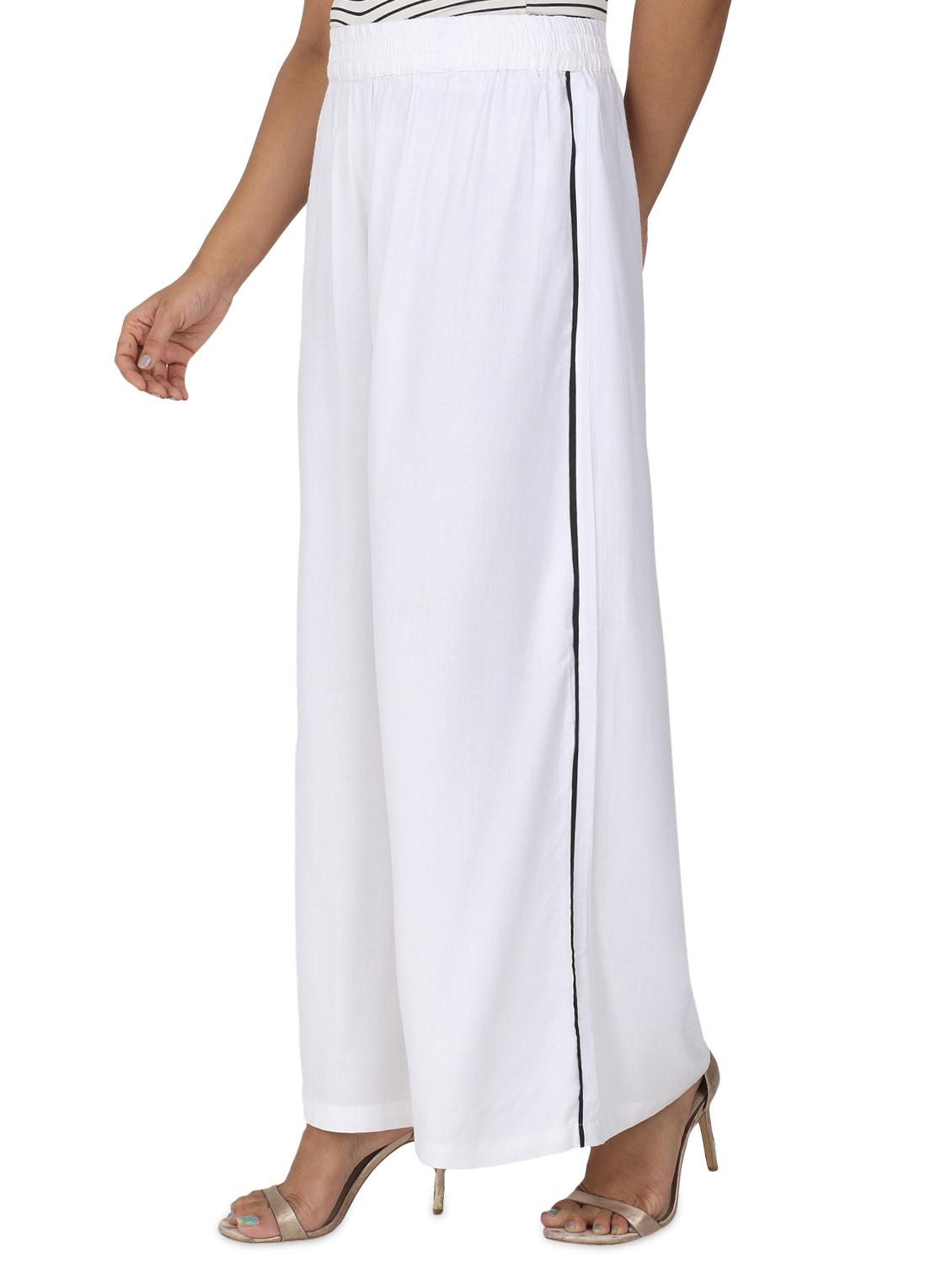 white rayon palazzos - 17547064 - Zoom Image - 2