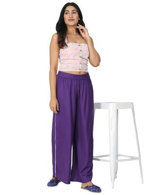 purple rayon palazzos - 17547066 - Standard Image - 4
