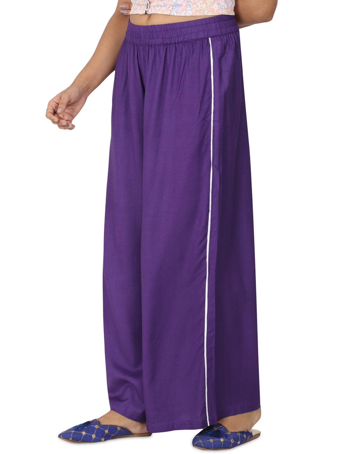 purple rayon palazzos - 17547066 - Zoom Image - 2