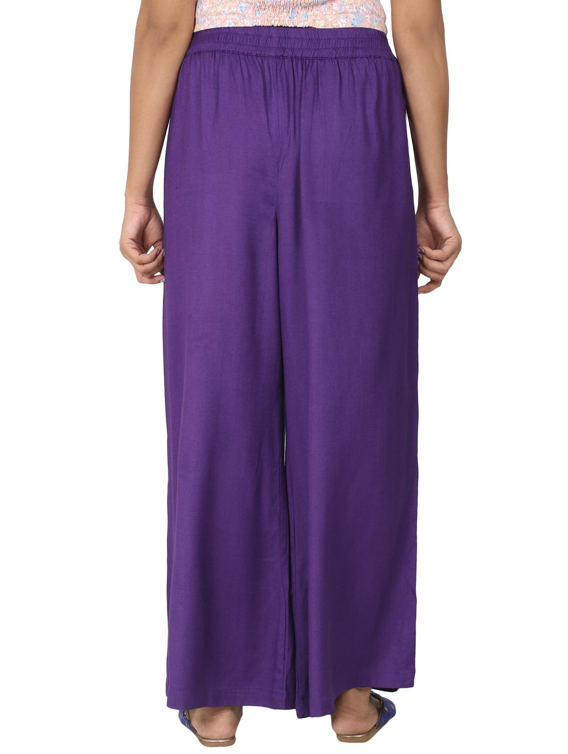 purple rayon palazzos - 17547066 - Zoom Image - 3