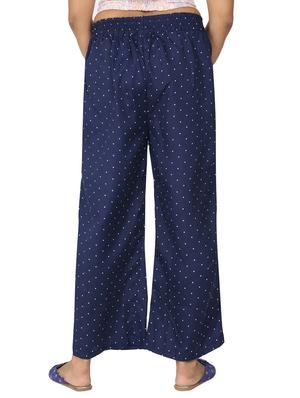 navy blue crepe palazzos - 17547067 - Standard Image - 3