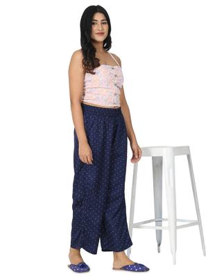 navy blue crepe palazzos - 17547067 - Standard Image - 4