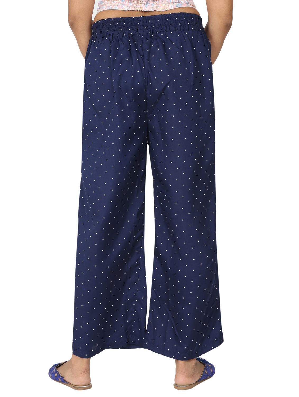 navy blue crepe palazzos - 17547067 - Zoom Image - 3