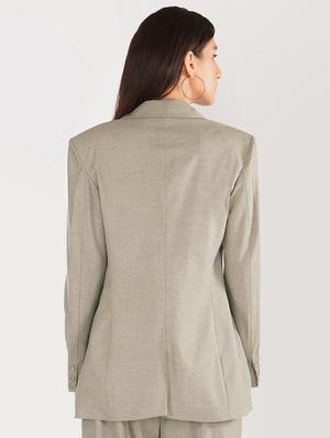 grey solid formal blazer - 17547254 - Standard Image - 3