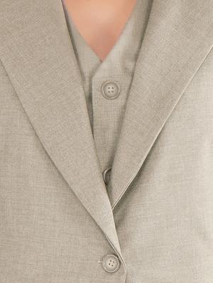 grey solid formal blazer - 17547254 - Standard Image - 5