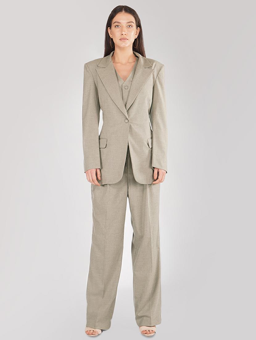 grey solid formal blazer - 17547254 - Zoom Image - 4