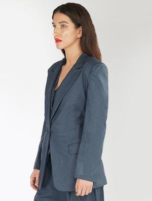 navy blue solid formal blazer - 17547255 - Standard Image - 2