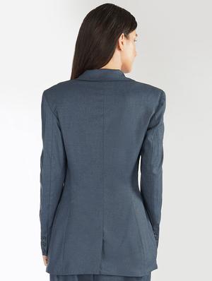 navy blue solid formal blazer - 17547255 - Standard Image - 3