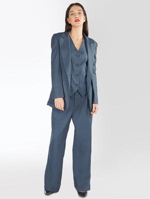 navy blue solid formal blazer - 17547255 - Standard Image - 4