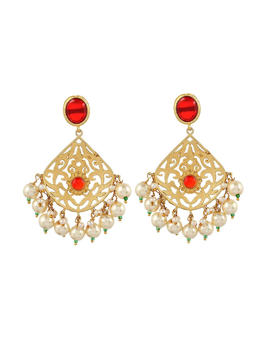 gold brass chandballi earring - 17547297 - Zoom Image - 2