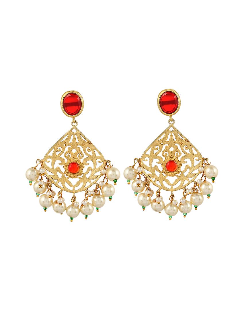 gold brass chandballi earring - 17547297 - Zoom Image - 3