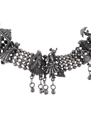 silver brass choker necklace - 17547303 - Standard Image - 3