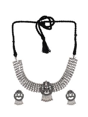 silver brass choker necklace - 17547307 - Standard Image - 3