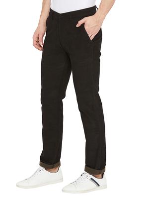 black solid corduroy trouser - 17547523 - Standard Image - 2