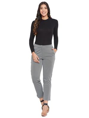 grey polyester flat front trousers - 17547542 - Standard Image - 5