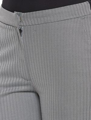 grey polyester flat front trousers - 17547542 - Standard Image - 6