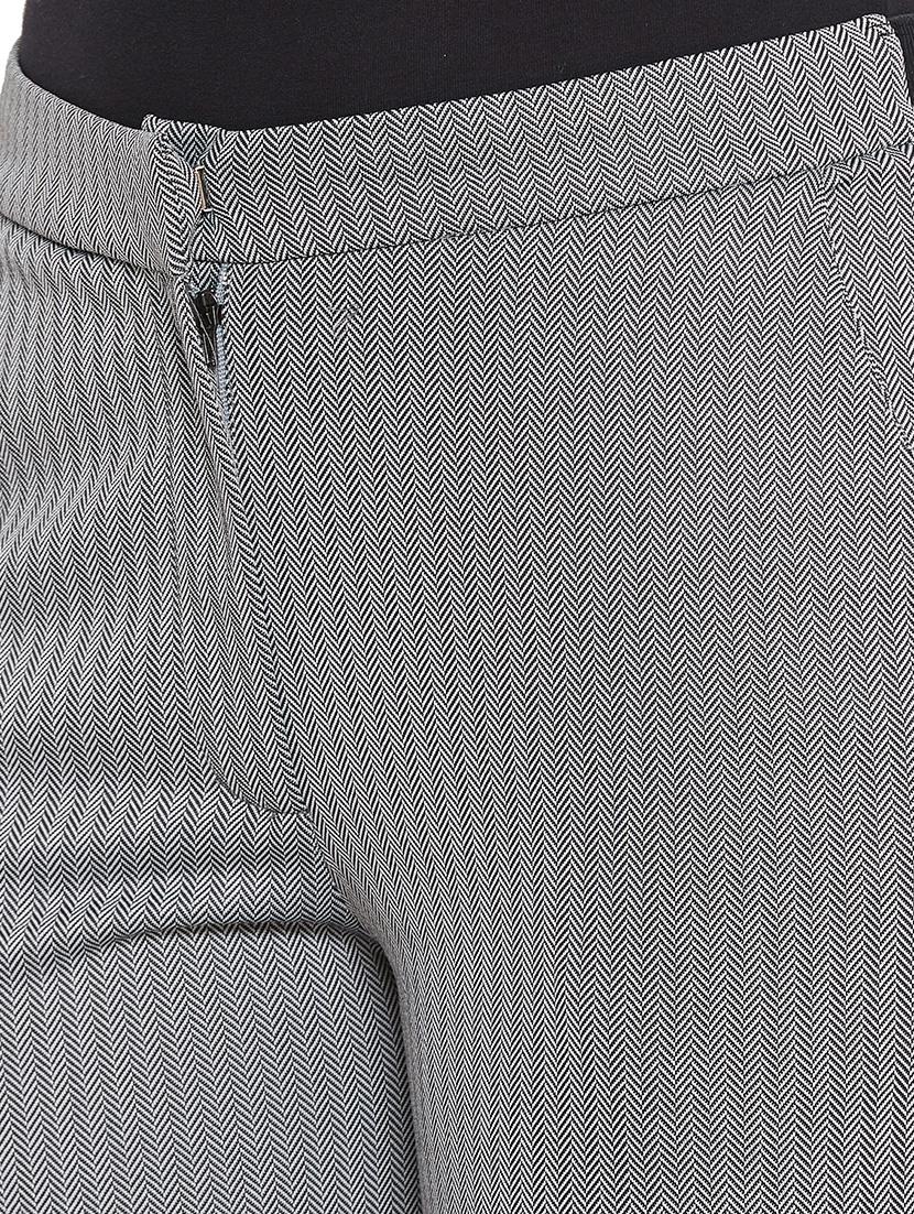 grey polyester flat front trousers - 17547542 - Zoom Image - 6