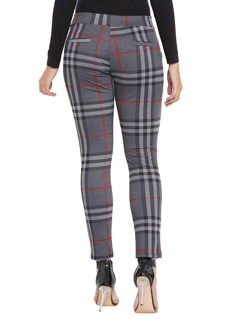 grey cotton blend flat front trousers - 17547543 - Zoom Image - 4