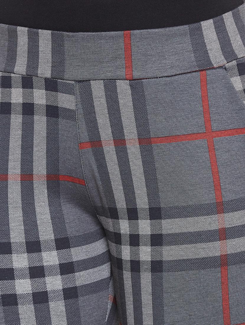 grey cotton blend flat front trousers - 17547543 - Zoom Image - 6