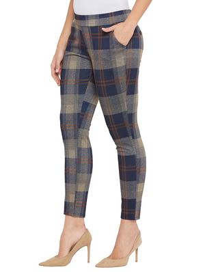 high rise checkered trouser - 17547544 - Standard Image - 2