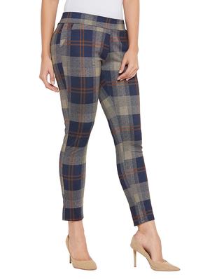 high rise checkered trouser - 17547544 - Standard Image - 3
