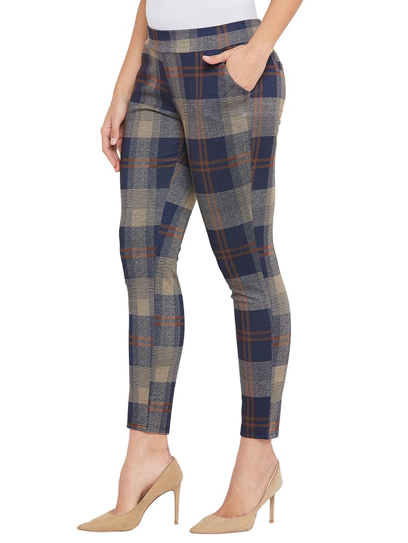 high rise checkered trouser - 17547544 - Zoom Image - 2