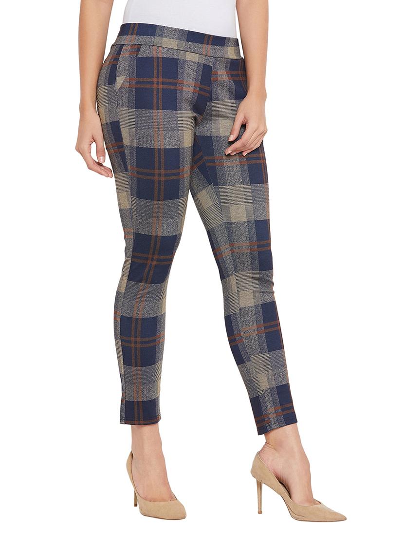 high rise checkered trouser - 17547544 - Zoom Image - 3