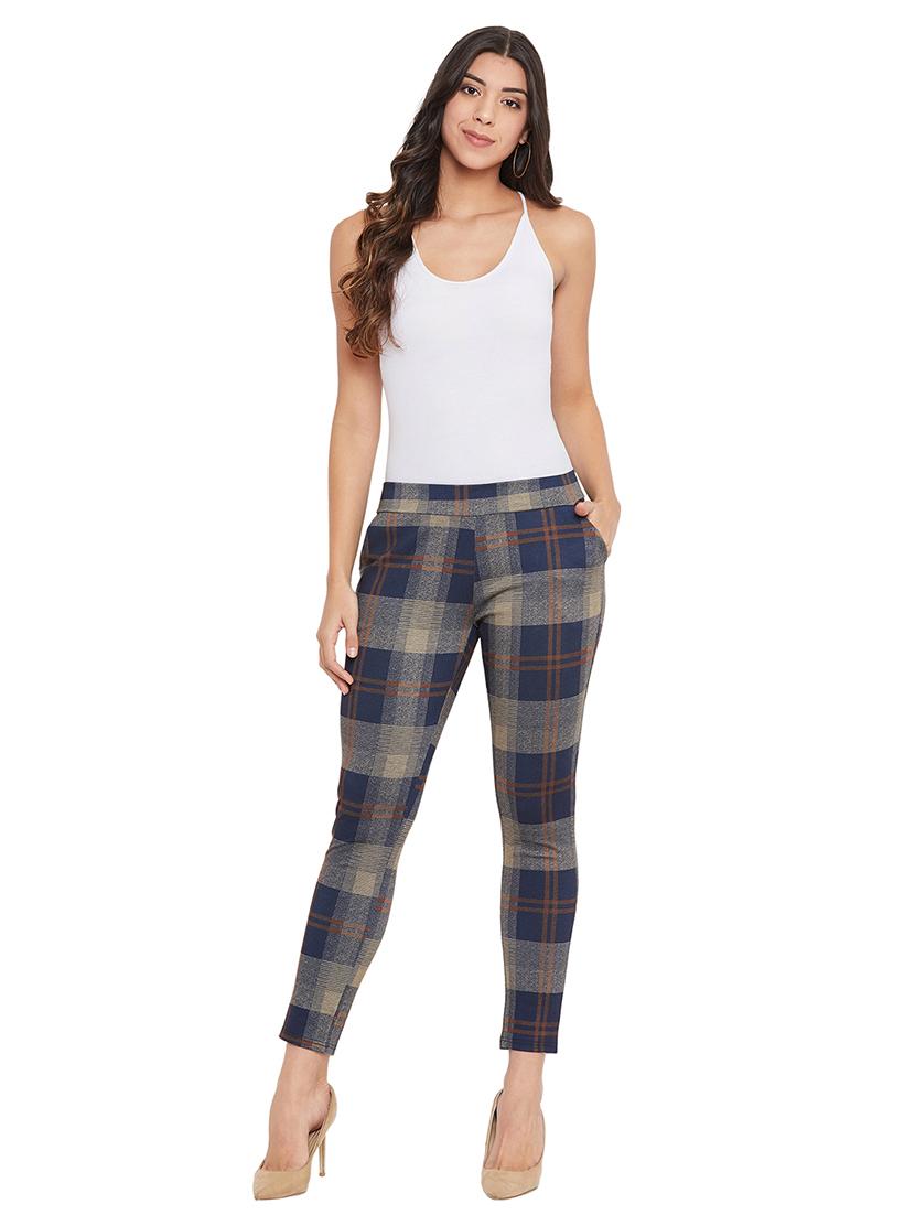 high rise checkered trouser - 17547544 - Zoom Image - 5