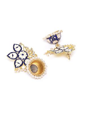 blue metal drop earrings - 17547553 - Standard Image - 3